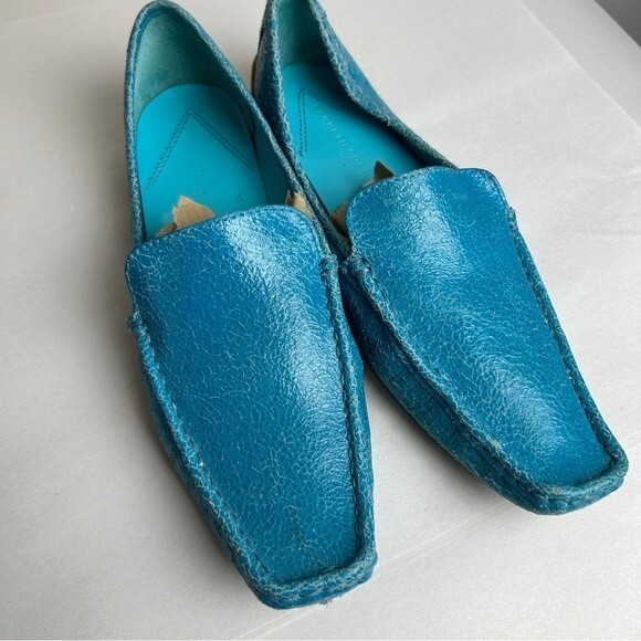 Kenneth Cole New York blue leather flats size 7 unique - Picture 1 of 6